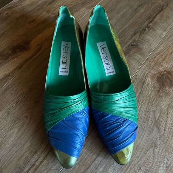 Vintage Versani multi green flats loafers NEW Sz 7 - Picture 8 of 8